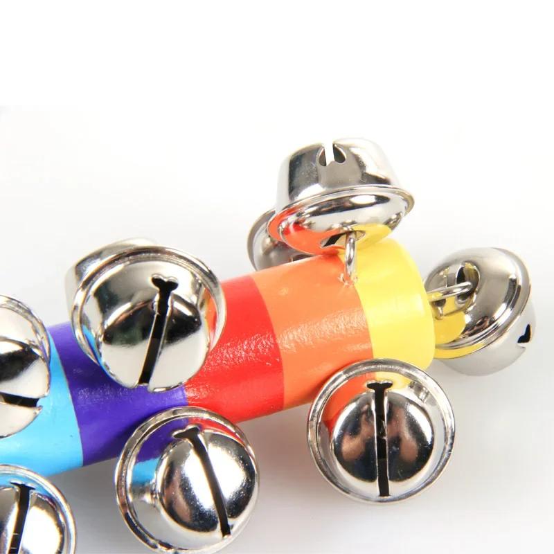 Красочный Радужный Ручной Колокольчик Палочка Деревянная Дискуссионная Музыкальная Игрушка для Взрослых KTV Вечеринки Детской Игры Подарок