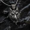 Nordic Retro Stainless Steel Men's Pendant, A Viking Symbol Wolf Head Necklace.