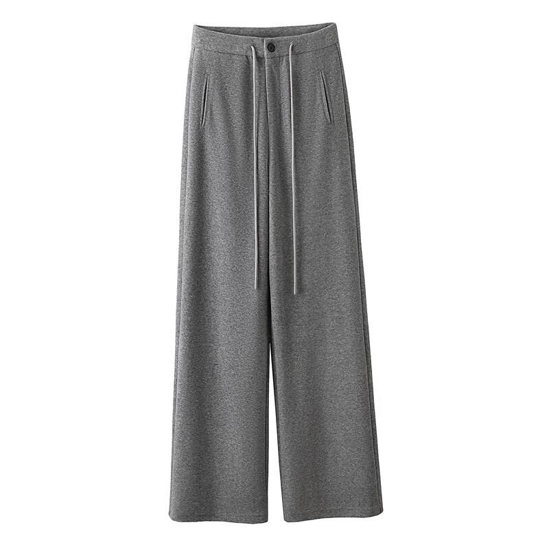 Women's Solid High-Waist Drawstring Casual Pants