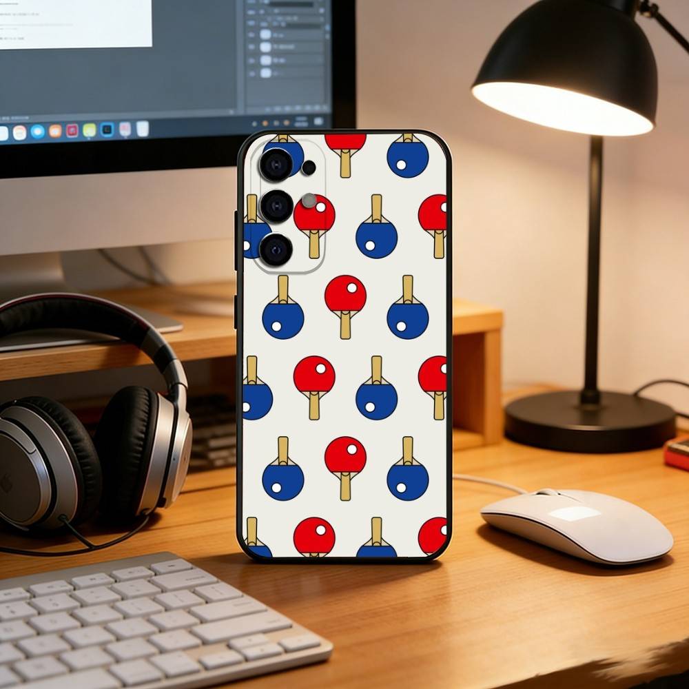 P-ping-pong paddle Phone Case Black Silicone Soft For Samsung S25,S24,S21,S22,S23,S30,Ultra,S20,Plus,Fe,Lite