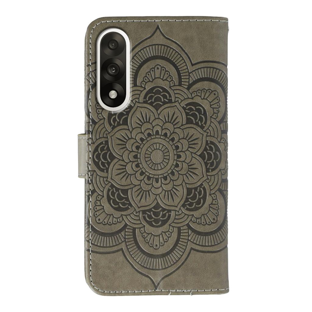 For OnePlus Ace 5 Ultra 5G/Nord 5 5G Case Rhinestone Decor PU Leather Mandala Imprint Design Phone Cover with Wrist Strap