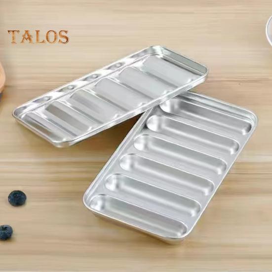 Форма для сосисок из нержавеющей стали, 6-гнездная форма для хот-догов для домашней кухни, антипригарный инструмент для выпечки, детская еда, сосискоделательная машина с крышкой