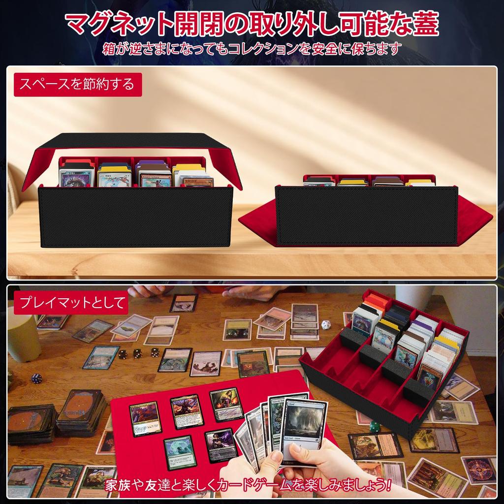 Чехол для карт AOBOPLE, большая емкость, 2800 коробок для хранения карт, горизонтальный, 4 ряда, из искусственной кожи, магнитный чехол для хранения карт, раздельный стиль для торговых карт