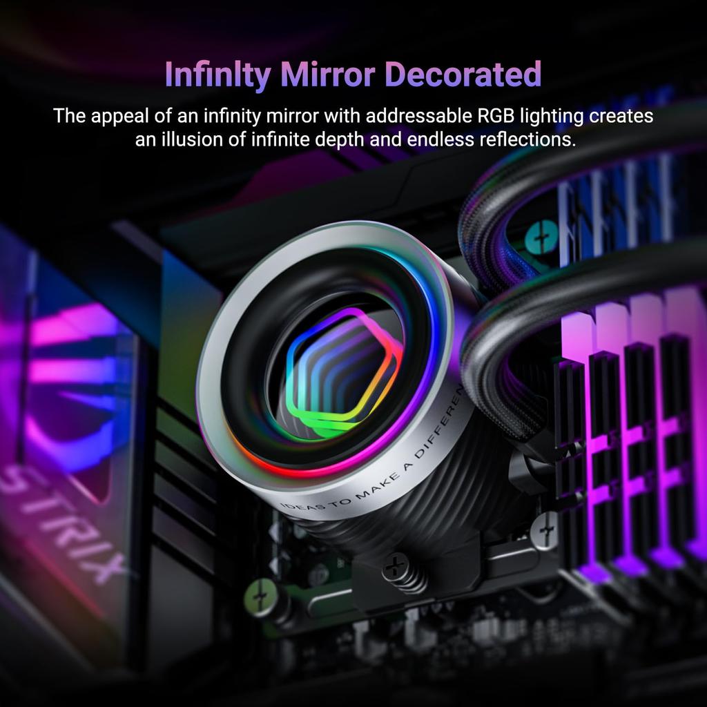 FX360 INF 360 мм жидкостный процессорный кулер AIO с ARGB Infinity Mirror 3x120 мм последовательный подключение с низким уровнем шума для совместимости с Intel и AMD ID-COOLING