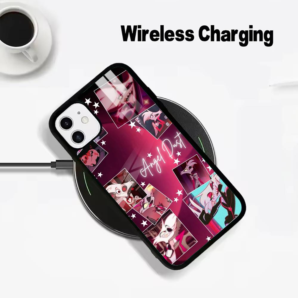 A-Angel Dust H-Hazbin H-Hotel Phone Case For IPhone17 16 15 14 13 12 11 Pro Max 16/15/14Plus Wireless Charger Cover Funda