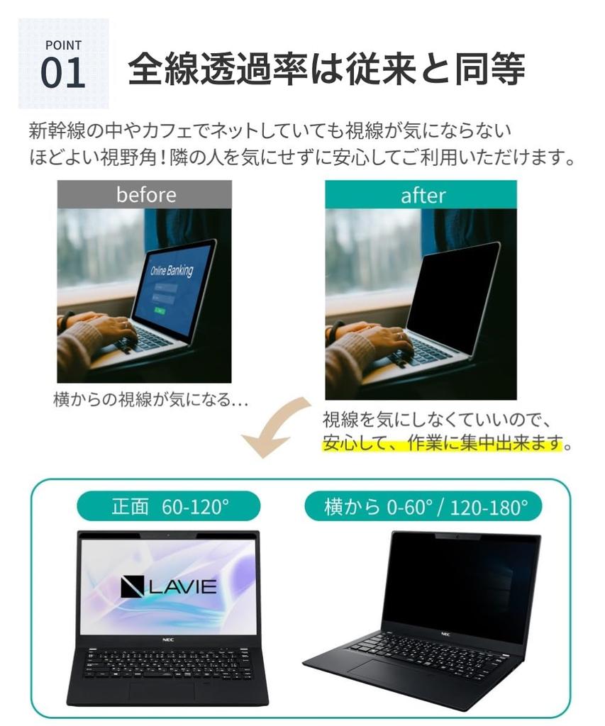 LOE Privacy Screen Protector for 14-inch Widescreen (16:10 Screen), Thin Magnetic Privacy Filter (14-inch 16:10)