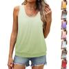 Women's Summer Vest Loose Pleated Round Neck Shirt Casual Sleeveless Top