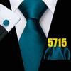 Mens Fashion Neckties Teal Silk Tie Pocket Square Cufflinks Blue&Green Formal Casual Ties