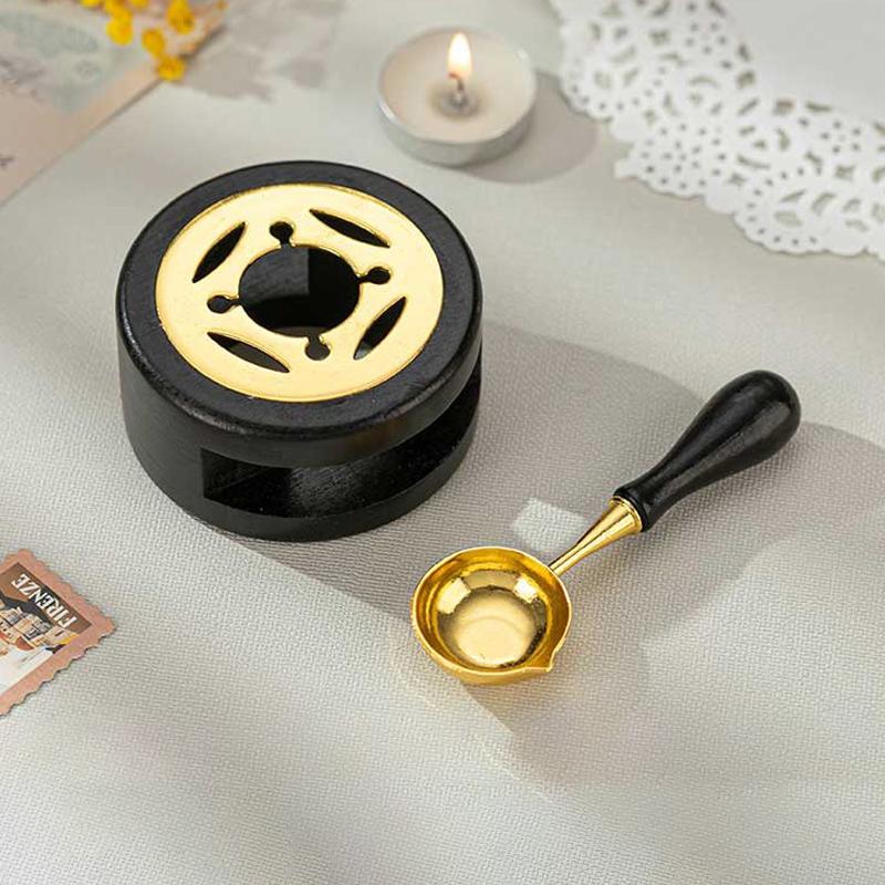 Набор для сургуча, деревянная печь для плавления воска, печь с нагревательной ложкой, нагреватель для плавления восковых шариков, принадлежности для печати на воске