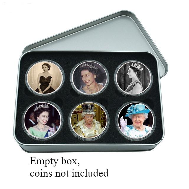 Queen Elizabeth commemorative coins, 10 pieces, Elizabeth commemorative coins for various age groups, family collection