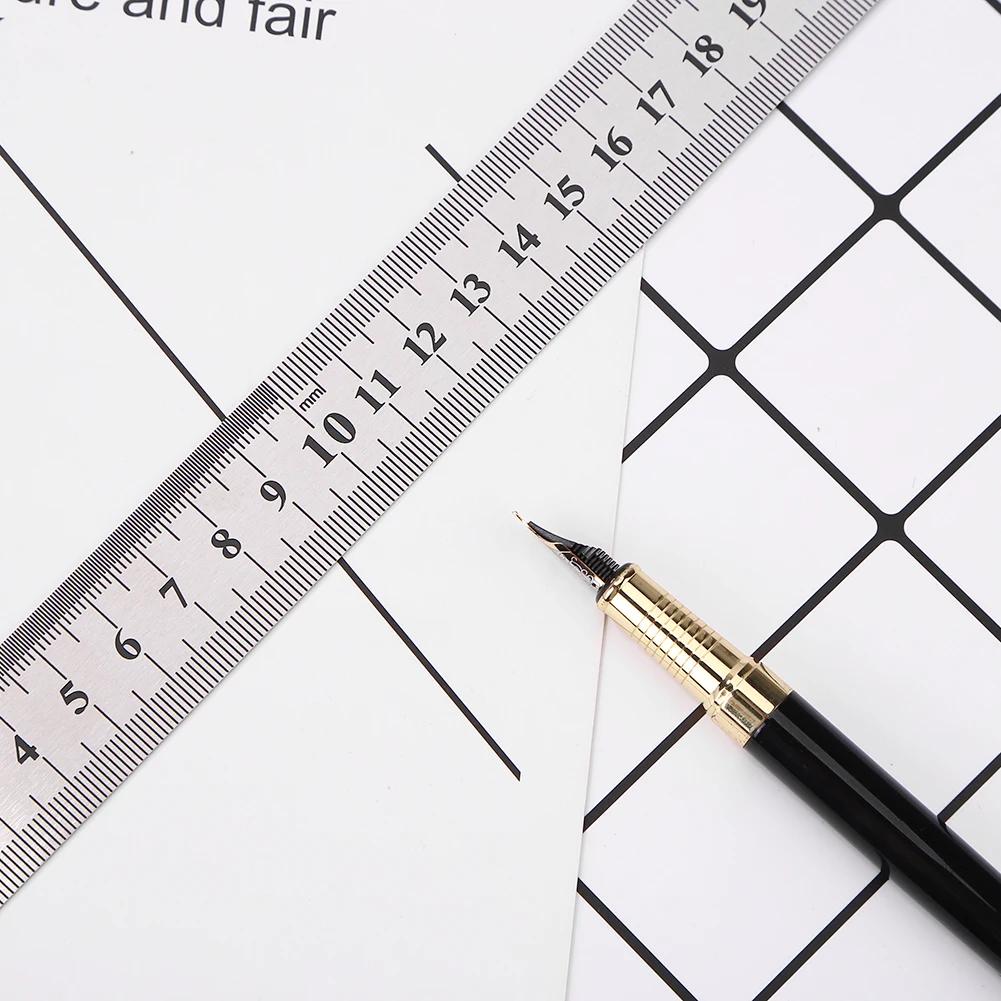 Double Sided Metal Scale Stainless Steel Straight Ruler Measuring Tool Stationery Drafting Accessory School Office Supplies