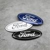 ysbf1 12.5x5cm Aluminum Overlay Emblem For Ford Focus 3 Fiesta Fusion Front Grille Badge Escape Kuga Transit Edge Mondeo Auto Parts