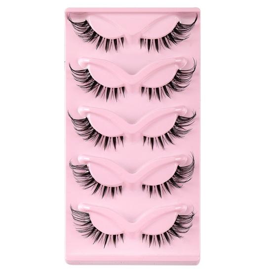 5 пар кошачьих ресниц с натуральным 3D-эффектом, простые в использовании, очаровательные, густые, вьющиеся, имитирующие макияж, накладные ресницы