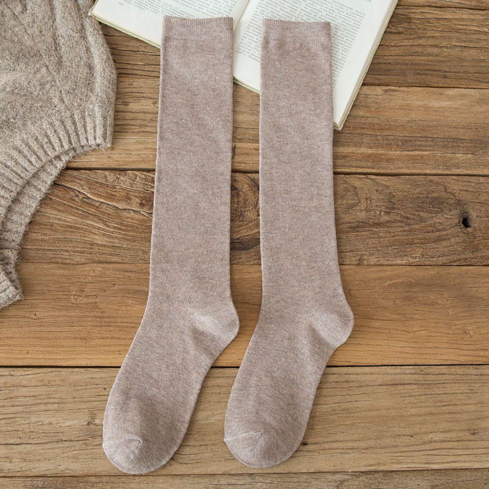 Elastic Sexy For Girl Student Solid color Cotton Hosiery Women Stockings Knee High Socks Calf Sock