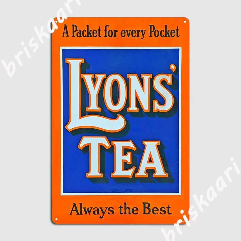 Винтажный эмалированный рекламный знак Lyons Tea Плакат Металлическая табличка Кинотеатр Гостиная Дизайнерский плакат Клуб Бар Жестяной знак Плакат