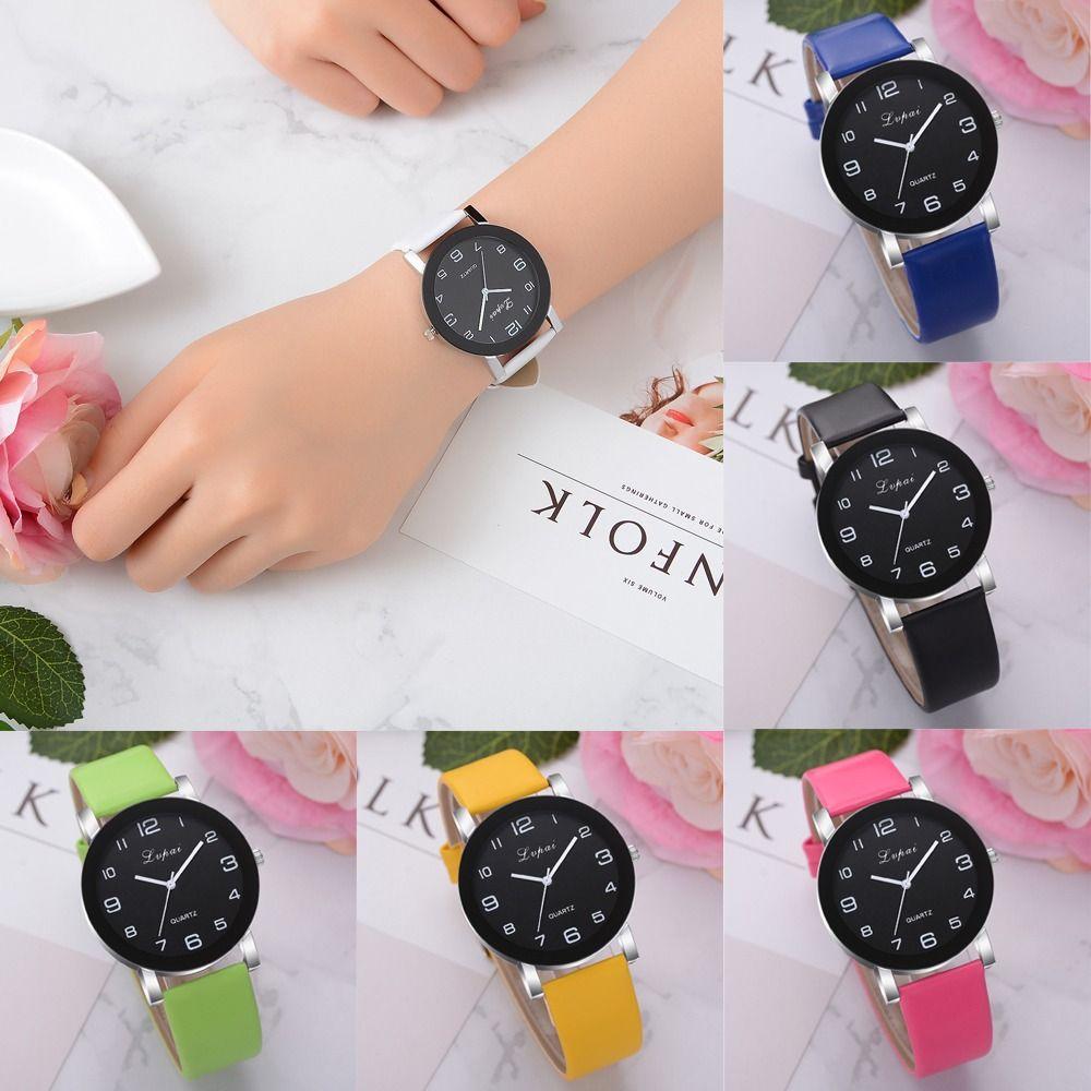 Наручные часы с круглым циферблатом, ремешком из полиуретана, электронные часы, модные кварцевые часы для женщин