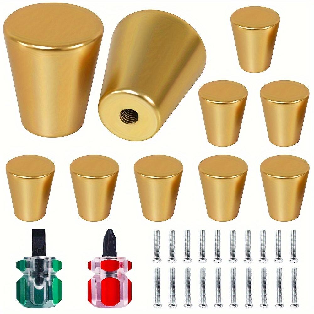 10 Pcs Gold Cabinet Knobs Small Diameter Cylindrical Handle Hardware for Drawer Pulls Dresser Handles