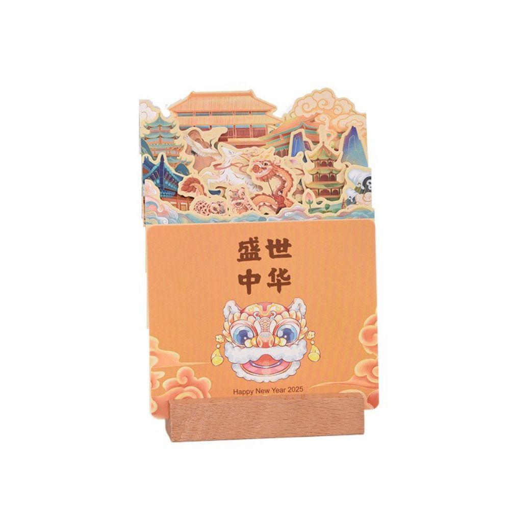 С базовым цветочным настольным календарем, бумажным календарем ручной работы, годом Змеи, деревянным календарем 2025, настольным календарем, для офиса