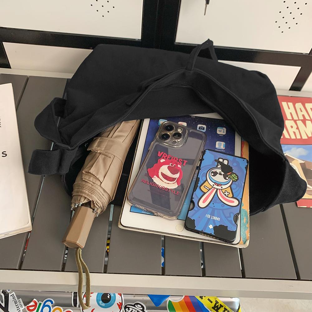 Женская сумка-шоппер, простая модная сумка-хобо на молнии, парусиновая однотонная сумка через плечо, большая вместительная сумка на плечо для женщин и мужчин