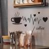 Coffee Cup Heart Heart Rate Cafe Kitchen Home Background Landscaping Decorative Wall Stickers