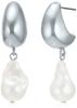 Baroque Pearl Drop Metal Earrings [item]