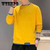 Весенне-осенняя футболка с круглым вырезом, свитер с длинными рукавами, корейская версия пуловера, нижняя рубашка, студенческий свитер, повседневный мужской топ