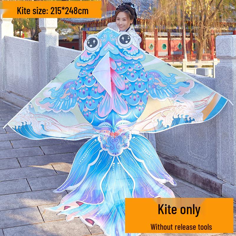 High-End Chinese Style Goldfish Koi Kite for Adults - Easy to Fly in Light Breezes.