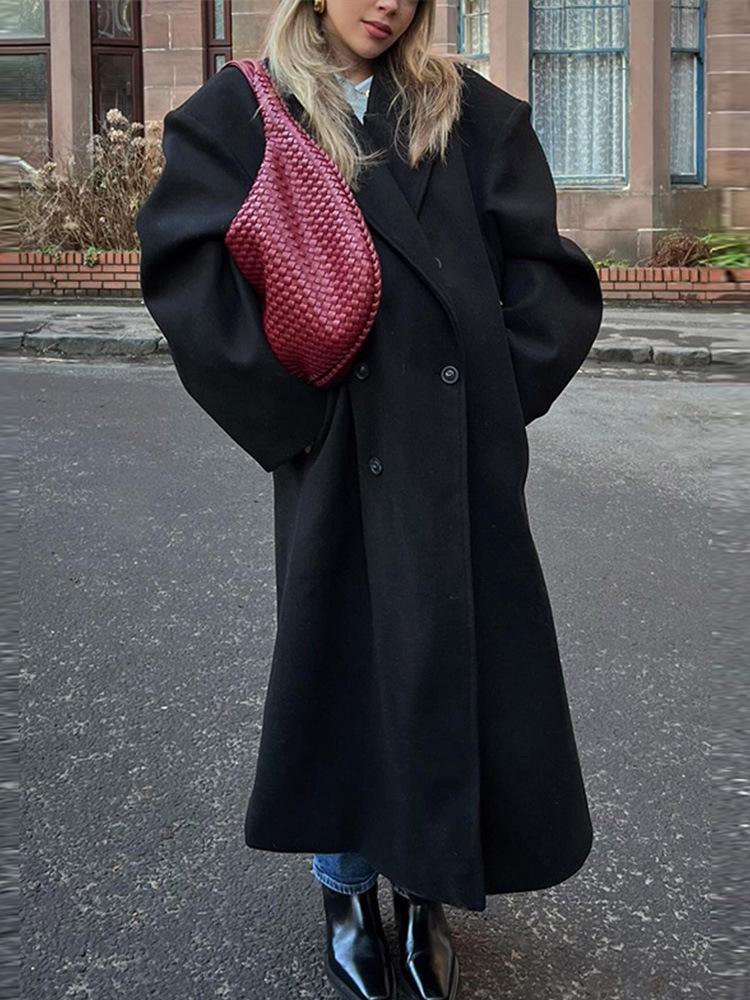 Женское шерстяное пальто - Коллекция Осень/Зима 2024, Стиль для города с пиджачным воротником