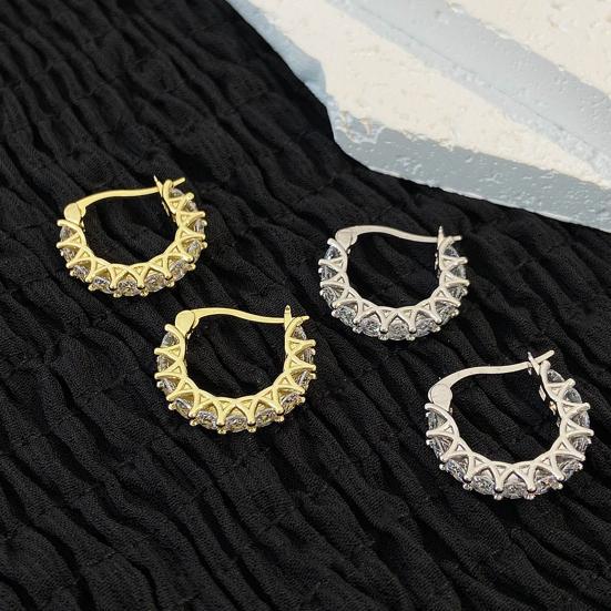 1 пара женских сережек-обручей с кубическим цирконием во французском стиле, маленькие круглые серьги-кольца