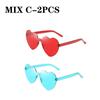Heart-Shaped Rimless GlassesTransparent Candy ColorPlastic Frame FashionEyewear for Men WomenParty Gift UV Protection Sunglasses