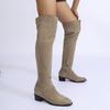 Fashion Thick Heels Over The Knee Boots Women Autumn Winter Zippers Vintage Long Botas Mujer Stretch Slim High Tube Boots