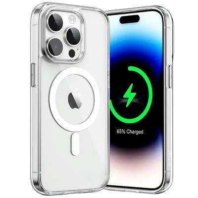 Прозрачный чехол для Apple Magsafe, чехол для IPhone 15, 14, 13, 12, 11 Pro Max SE2022 XSMax XS XR 8 7 Plus, магнитно-адсорбционный чехол для беспроводной зарядки