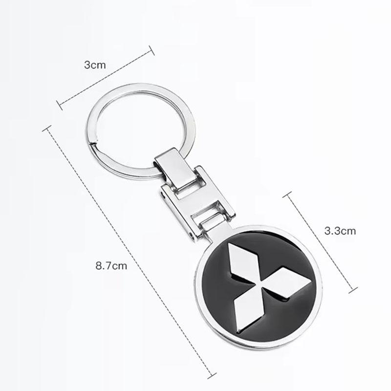 For Mitsubishi Lancer OTO ASX L300 Montero L200 Mirage Outlander Delica Pajero Car Metal Keychain Auto Key Rings Holder