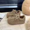 Ugly Cute Retro Fat Pier Pier Platform Bread Shoes Women's 2025 New Small Height Increase Round Head Lace-up Casual Board Shoes