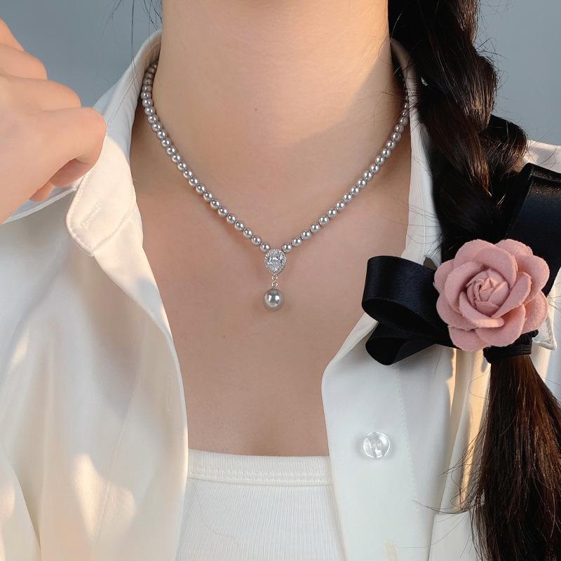 Персонализированное ожерелье из жемчуга с каплями воды и цирконием для женщин в классном и простом стиле, универсальная подвеска-шарм