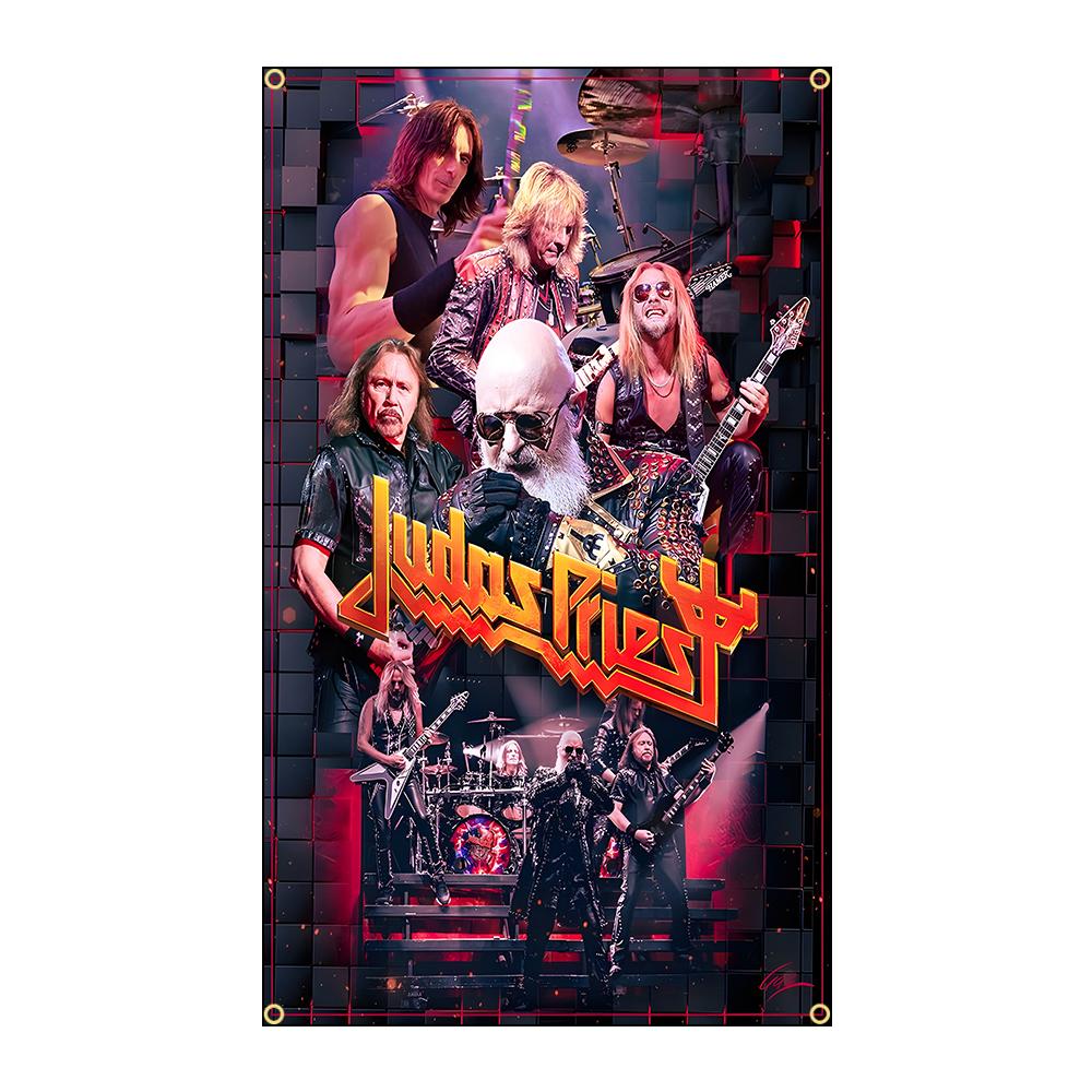 J-Judas P-Priest Тяжелая Рок-группа Флаги Полиэстер Цифровая Печать Баннер для Стены Спальни Наружное Украшение Гобеленом