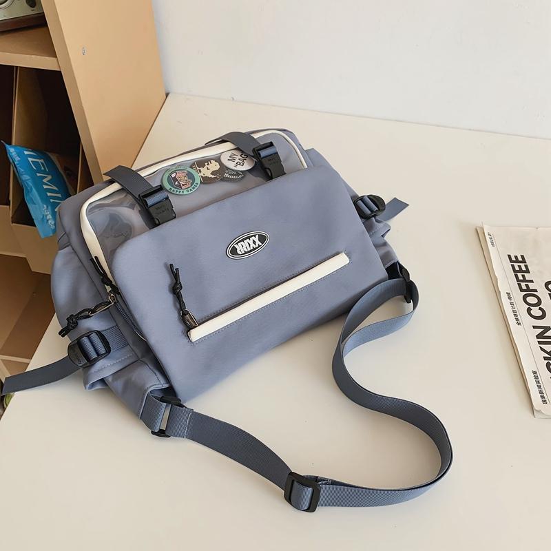 Студенческая сумка-мессенджер, однотонная мужская сумка через плечо, большая вместительная женская сумка через плечо