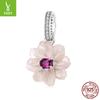 Розовый Вечный Цветок S925 Стерлингового Серебра Подвеска Аксессуары Романтический Сладкий Ветер Цветочный Браслет Из Бусин