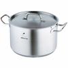 KIPROSTAR 28cm Induction-Compatible Stainless Steel Half-Cylinder Pot (with Lid), 11L Capacity, Triple-Layered Bottom, Dishwasher Safe, Commercial Use