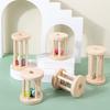 Wooden Rattles Montessori Baby Comfort Cage Bell Baby Can Bite Fingers To Grasp Enlightenment Wooden Toys