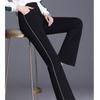 Spring Autumn Harajuku Elastic High Waist Side Stripe Wide Leg Elastic Velvet Women's Wide Leg Flare Pants Baggy Trousers Street