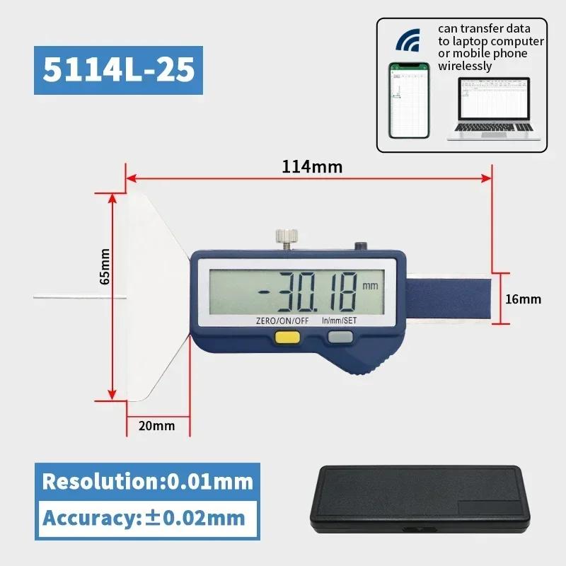Цифровой глубиномер Shahe, штангенциркуль, глубиномер протектора для автомобильных шин 0-25/0-50 мм, измерительный инструмент, глубиномер, ЖК-дисплей, измеритель протектора шин