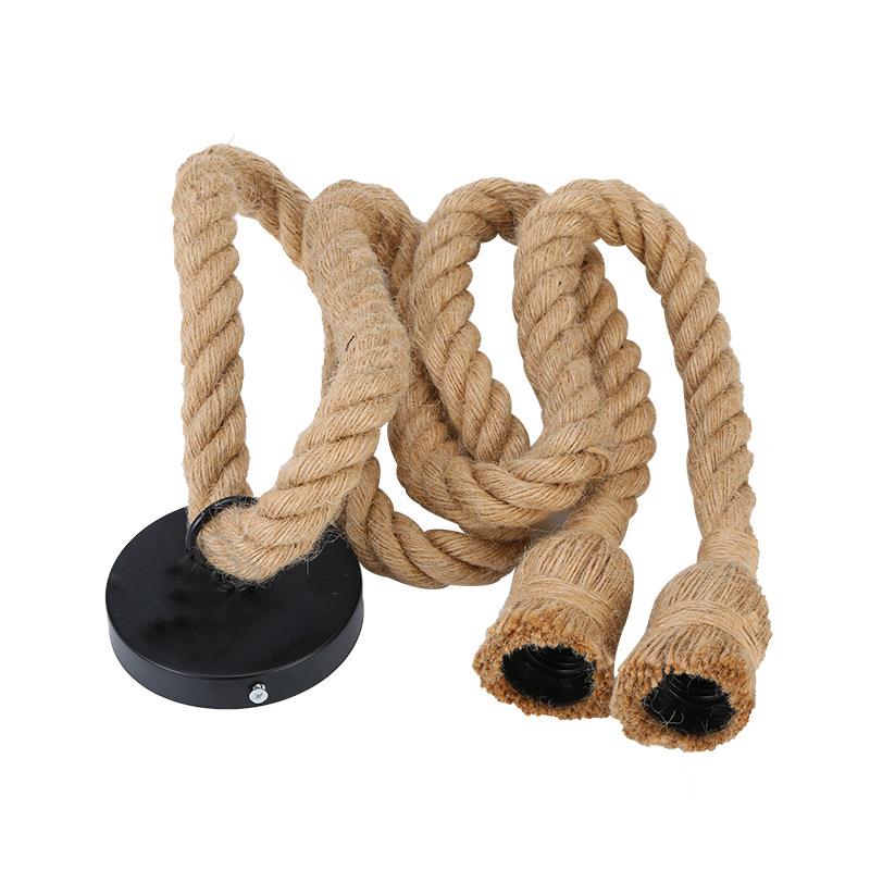 Ретро-лампа, подвесной светильник из пеньковой веревки, винтажный лофт, креативное освещение, американский стиль, лампы E27, спальня, столовая, гостиная, дом