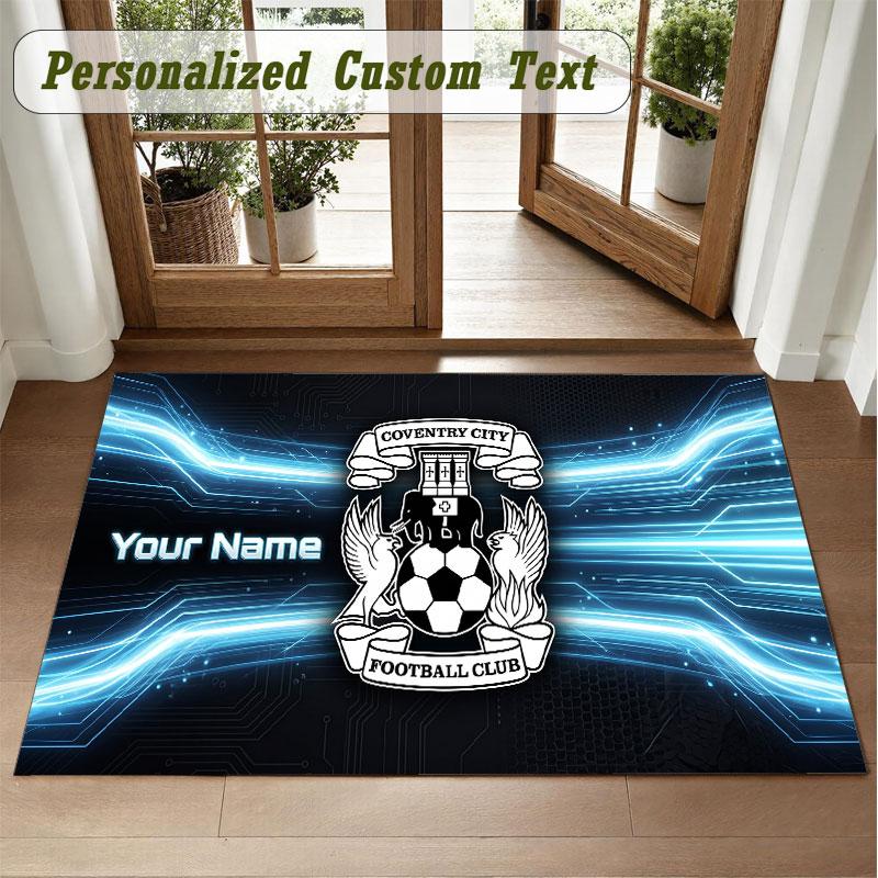 Crystal Velvet Square Rug Custom NameCoventry City Pattern Non Slip Home Floor Decor Rug