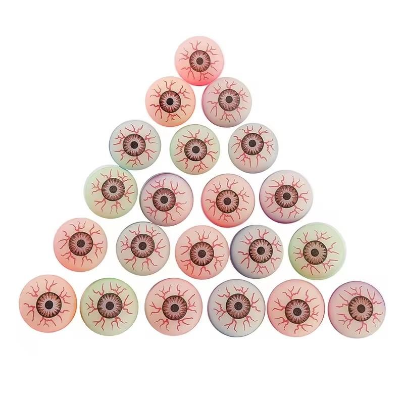 6/12 Pcs Assorted Exploding Eyes Bouncy Balls Halloween Themed Colorful Elasticity Rubber Jumping Toys for Prom Gifts