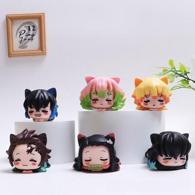 Клинок, рассекающий демонов Мицури Фигурка Kimetsu No Yaiba Кот Незуко Статуэтка Милый Муичиро Экшн Фигурка Скульптура Украшение Настольное Украшение