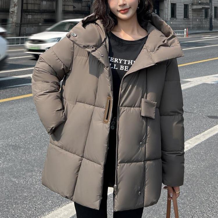 Женские Зимние Теплые Парки Куртки Оверсайз С Капюшоном Свободного Кроя С Длинным Рукавом Толстая Верхняя Одежда Мода