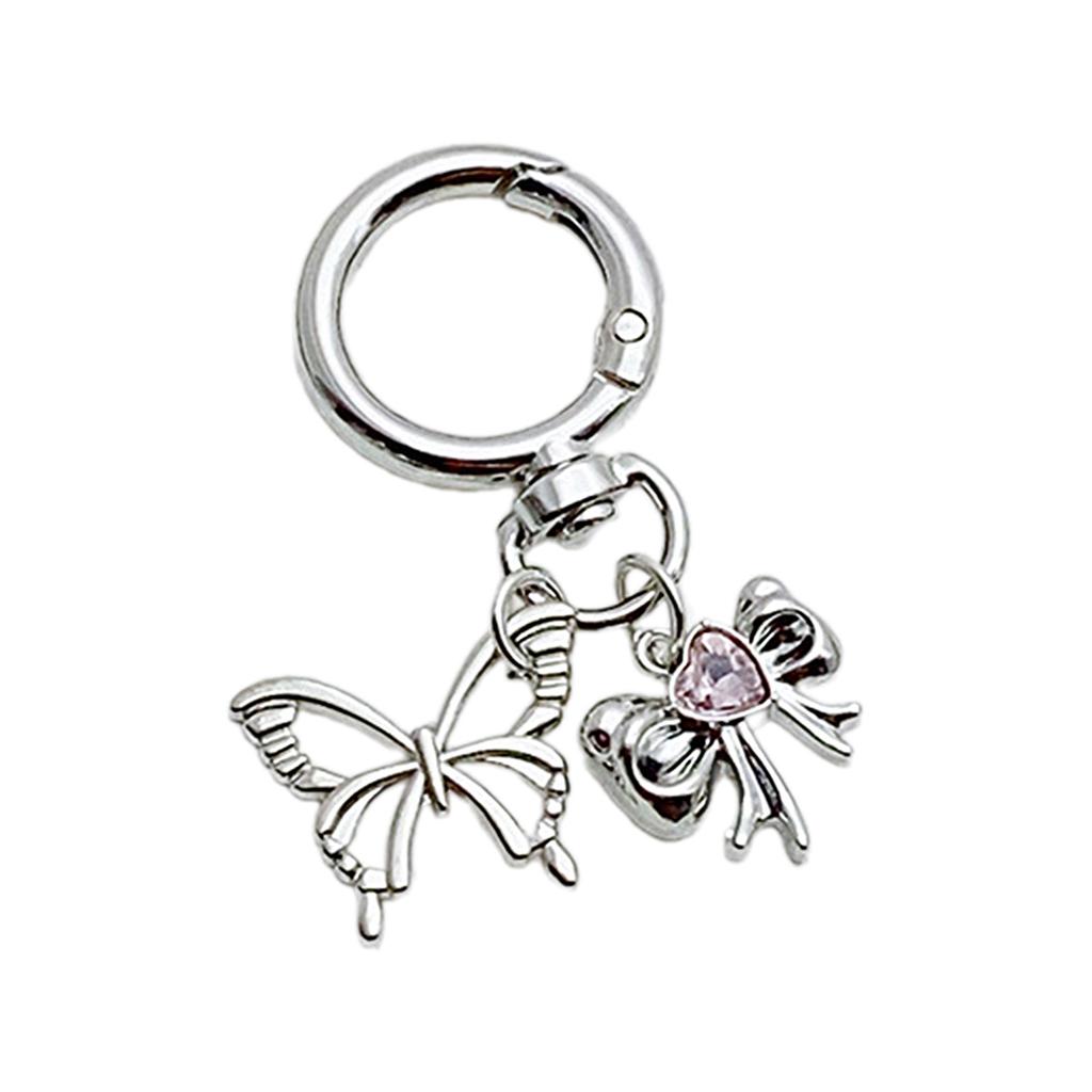 Elegant Butterfly Bows Shaped Keyring Versatile Fashion Accessory for Women Bag Pendant Phone Charm and Keychain