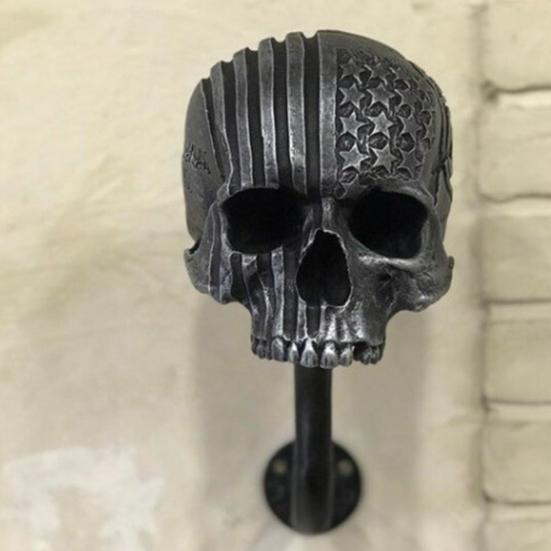 Motorcycle Skull Helmet Holder Wall Storage Rack Mount Helmet Hat Rack Resin Craft Halloween AVE