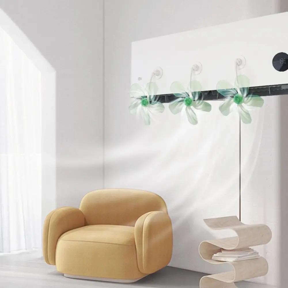 3Pcs Wall Mounted Conditioning Guide Fan Adjustable Plastic Air Conditioner Windshield Anti Direct Blowing Windmill Shaped